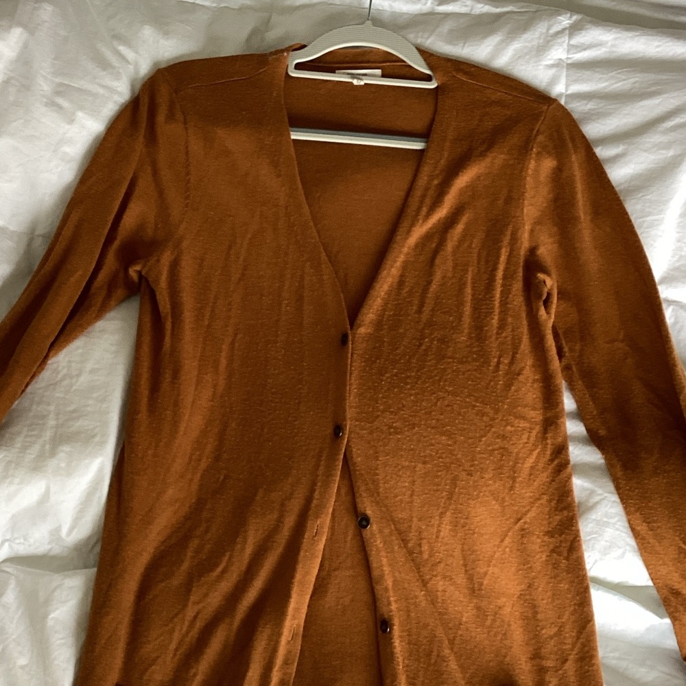 Women's Burnt Orange Cardigan Sweater